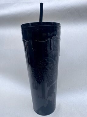 Starbucks Glossy Black Drip Tumbler with Straw
